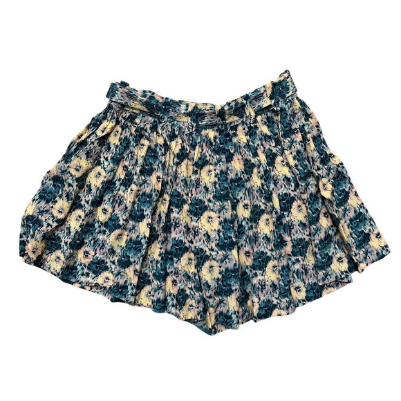 Ulla Johnson NWT 100% Silk Belted Pleated Floral Abstract Margot Shorts Size 4 - Picture 2 of 9